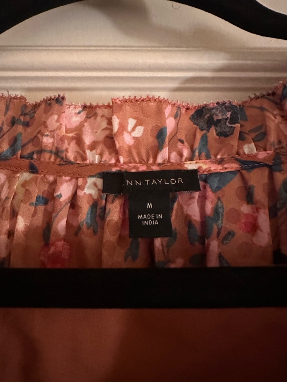 Ann Taylor Rose-Pink Floral Tiered Long-Sleeve Dress - Picture 5 of 5